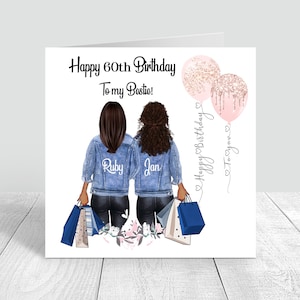 Carte d'anniversaire meilleure amie des femmes faite main/personnalisée soeur/tante/18e 21e 25e 30e 40e 50e petite-fille fille nièce client