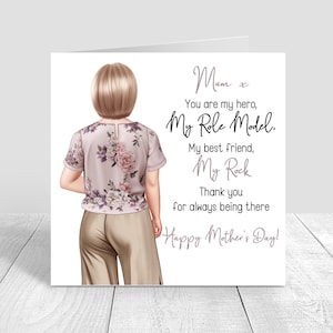 Personalised Happy Mother's Day Card Handmade Mummy / Mom/ With love card, Best Mum Personalized Mothers day Gift Mother /Daughter card 1528