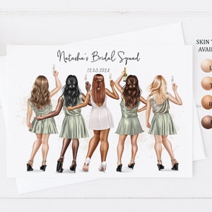 Personalised Bridal Squad Wedding Card, Team Bride Bridesmaid Proposal, Bridal Party Gift, Wedding Stationery Bride Keepsake 931