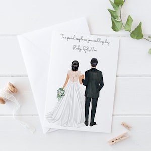 Personalised Special Couple wedding Day Card | Happy Wedding Day | Large customisable wedding card | Congratulations Mr and Mrs 1079
