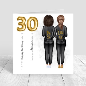 Carte de joyeux anniversaire meilleure amie, cousine, 18e 21, 25, 30, 35, 40, 50, 60, personnalisé, grande soeur, amie, meilleure soeur, cadeau
