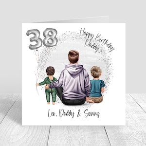Personalised Mens Birthday Card Handmade Card, Dad & Son's Birthday Card, Cards for Dad, Greetings Card, Happy Birthday 30th 40th 1450