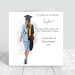 Carte de vœux faite main pour femme | Personnalisé | Félicitations, cadeaux de remise des diplômes PERSONNALISATION DES CHEVEUX 0018