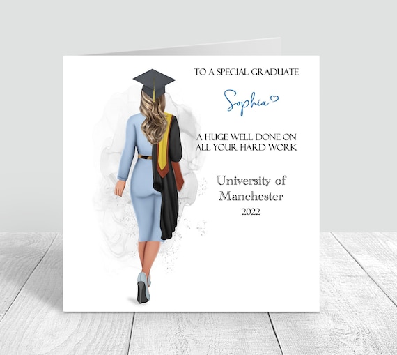 Biglietto di laurea per uomo fatto a mano e personalizzato per uomo/personalizzato/regali di congratulazioni per la laurea PERSONALIZZA I CAPELLI - Italia