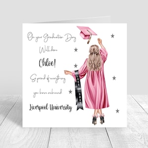 Personalised Women's Graduation Card |Congratulations Graduation Gifts CUSTOMISE HAIR,Well Done Card, Women's Graduation Card,Grad 2025 1552