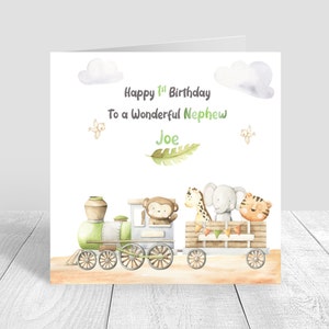 Cartão de aniversário feito à mão e personalizado para meninos trem 1º 2º 3º 4º filho/neto/sobrinho/irmão/afilhado