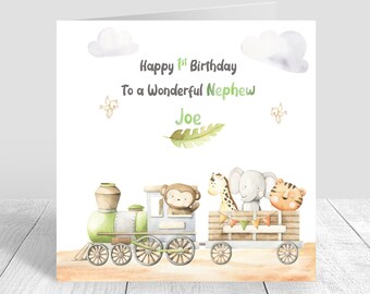 Boys Train Handmade and personalised Birthday Card 1st 2nd 3rd 4th Son/ Grandson/ Nephew / Brother / Godson