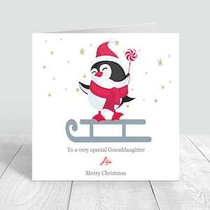 Frohe Weihnachten Enkelin Karte Handmade & personalisierte Tochter / Nichte / Frohe Weihnachten Geschenke für Mädchen