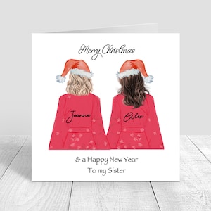 Wunderschöne Weihnachtskarte, personalisierbar, handgefertigt, für Schwester, Freundin, Mutter, Cousine, Nichte, beste Freundin, Tante