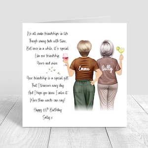 Carte d'anniversaire personnalisée pour femme, meilleure amie, carte faite main pour sa soeur, meilleure amie, cousine 18e 21e 25e 30e 35e 40e 50e 60e siècle 1642