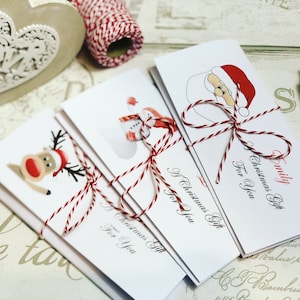Kerstcadeaubon/concert/present portemonnee-kaart Gepersonaliseerde en GRATIS envelop- Handgemaakt voor mannen/vrouwen