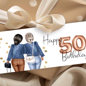 Cartera de regalo para mejores amigas de mujeres, cartera de dinero personalizada para el 50.° aniversario, portavales para el cabello personalizado, cartera de regalo de agradecimiento/monedero/portaboletos 07