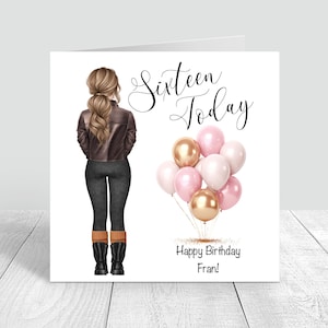 Personalisierte Mädchen alles Gute zum Geburtstagkarte 16. Geburtstagskarte Sweet 16 Enkelin Tochter Nichte Schwester, Teenager, Teen Geburtstagskarte 602