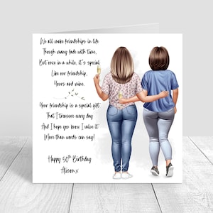 Carte personnalisée de joyeux anniversaire de meilleure amie pour femme | Meilleure amie spéciale 18 21 25 30 35 40 50 60 1265