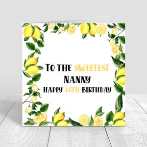 Carte d'anniversaire faite main de nounou la plus douce / grand-mère / grand-mère / grand-mère / carte d'anniversaire 50e 60e 70e