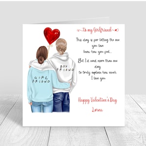 Biglietto personalizzato di buon San Valentino Biglietto speciale per fidanzato e fidanzata Biglietto speciale per coppia di San Valentino Biglietto ti amo personalizzato unico