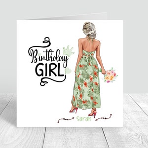 Carte d'anniversaire personnalisée pour femme, anniversaire de fille, carte faite main, soeur, meilleure amie, cousine, chaussures d'anniversaire 18, 21, 25, 30, 35, 40, 194