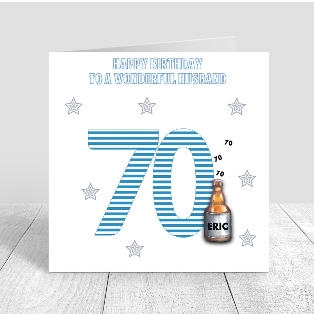 Mens Handmade 70th Birthday Card Personalised Handmade Card for Dad ...