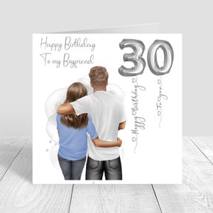 Carte d'anniversaire personnalisée homme et femme, carte faite main frère/soeur/petit ami/partenaire/fiancé/couple 21, 30, 40, 50, carte 1138