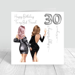 Tarjeta personalizada de mejor amiga de las mujeres feliz cumpleaños hecha a mano hermana / prima 18 21 25 30 35 40 50 60 personalizado 966