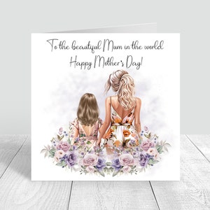 Carte de fête des mères heureuse faite main et personnalisée maman/maman/avec amour carte cadeau de fête des mères personnalisée 875