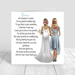 Danke Schwiegermutter Personalisierte Karte Handmade Danke Mama / Mutter Hochzeitsgeschenk Mit Liebeskarte Personalisierte maßgeschneiderte Karte 005