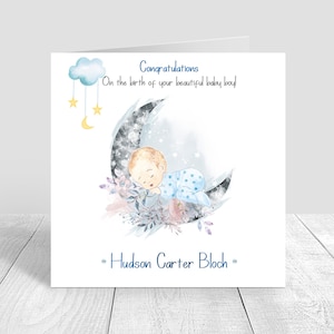 Magnifique carte de bébé faite à la main pour bébé garçon nouveau-né | Cadeaux pour bébé | Félicitations | Carte personnalisée