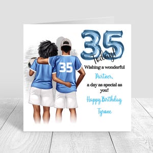Carte personnalisée de joyeux anniversaire de football pour hommes, carte de voeux, carte d'anniversaire, carte de football pour homme, kit de football bleu, 21 30 40 50 1233