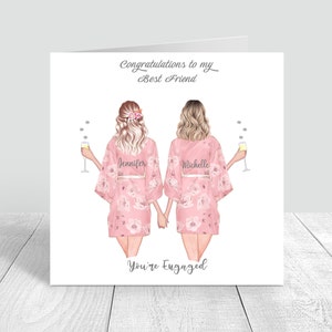 Personalisierte handgemachte Karte Hochzeitsgeschenke Verlobung Best Fiend Schwester Brautjungfer **CUSTOMISE HAIR STYLES **