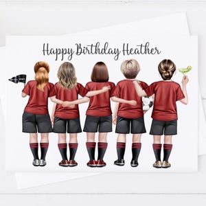 Women' s Personalised Birthday Card, Football Birthday Card, Football Mum's, Happy birthday Card  30th 40th, Team Mum, Red & Black Kit 1657
