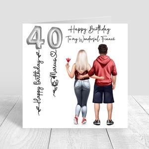 Tarjeta de cumpleaños personalizada para hombre, tarjeta de feliz cumpleaños, prometido, pareja, novio, tarjeta hecha a mano 18, 21, 25, 30, 35, 40, 50, 60 1294