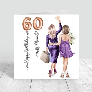 Carte personnalisée joyeux anniversaire meilleure amie pour femme pour sa soeur, meilleure amie, cousine 18ème 21ème 25ème 30ème 35ème 40ème 50ème 60ème 891