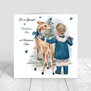 Carte de Noël personnalisée pour garçons fait main petit-fils/fils/neveu/frère/carte de voeux ami 254