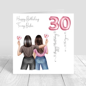 Personalisierte Karte für die beste Freundin, alles Gute zum Geburtstag, handgefertigt, für ihre Schwester, Bestie, Cousine, 18., 21., 25., 30., 35., 40., 50., 60. 759
