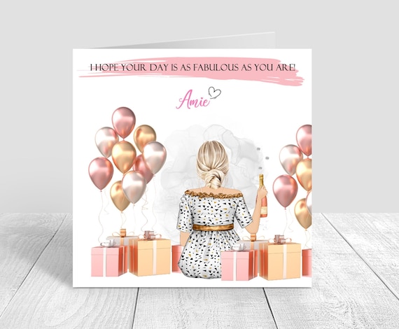 Female Birthday Card For Sister - Gold Foil Floral Design Milestone Card