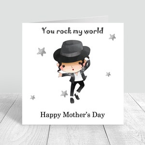 Happy Mother's Day Card You rock my world Handgefertigte Karte / Muttertagsgeschenke