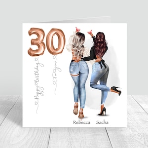 Cartão personalizado feminino de feliz aniversário, melhor amigo, feito à mão para sua irmã, prima, 18, 21, 25, 30, 35, 40, 50, 946