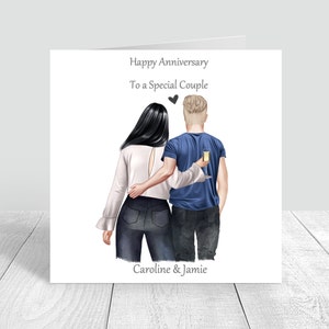 Personalised Anniversary Card Special Couple Love Card Happy Anniversary card for men and women Customise Card Handmade greeting card 1167