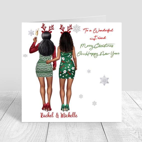 christmas card dresses Merry Christmas Card for Women, Sister / Best Friend Christmas Card  Personalised Xmas Dresses Sisters/friends/besties Christmas Gifts 1932