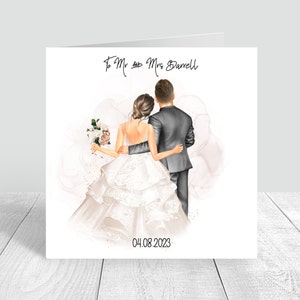 Bride & Groom Wedding Card Personalised Wedding Day Card Congratulations Happy Wedding Day Bride and groom gift Handmade wedding card