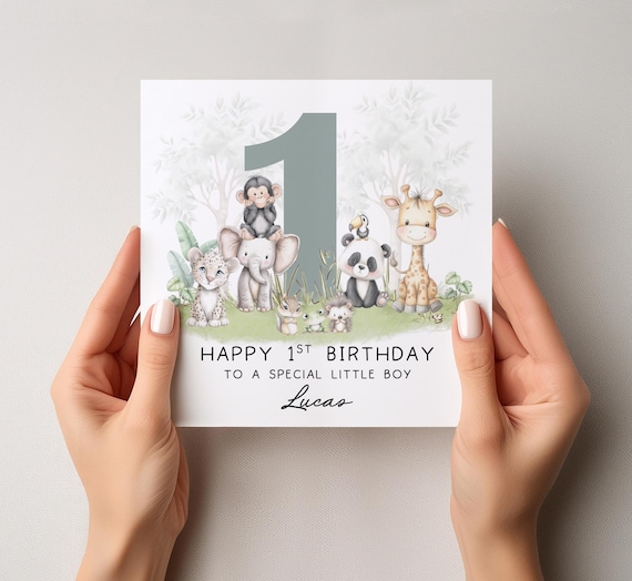 Buy Cute Animal 1st Birthday Card Online | First Year Birthday Card