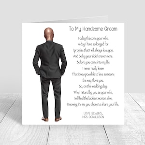 Personalised Groom Wedding Day Card, To My Husband, Husband to Be card, Greeting Card, Groom Wedding Card, Husband, Wedding Day Gift 1566