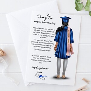 Grande carte de voeux personnalisée pour femme pour l'obtention du diplôme Félicitations, fille diplômée Bravo Carte de graduation personnalisée 126