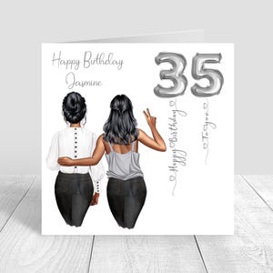Women's Personalised Best Friend Happy Birthday Handmade Card Teen, Sister Bestie Cousin 18th 21st 25th 30th 35th 40th 50th 60th 1425