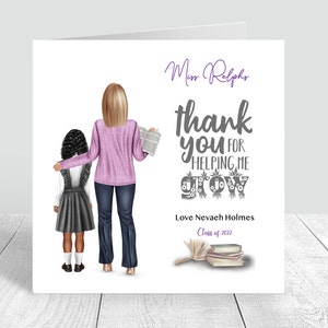 Tarjeta personalizada de agradecimiento para el maestro Personalizar la tarjeta de fin de año del maestro Gracias Tarjeta personalizada para el maestro Mejor regalo para el maestro 115