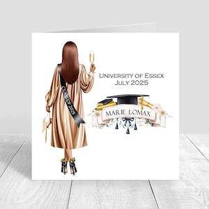 Women's Graduation Card, Personalised Graduate Card, Well Done, Congratulations, Customise Hair, You Did It, Grad 2025,Graduation Gifts 1447