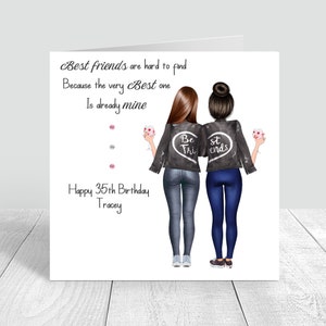 Geburtstagskarte Damen Beste Freundin Handmade/ Personalisierte Schwester/ Bestie/ Tante/ 18.21.25.30.40.50