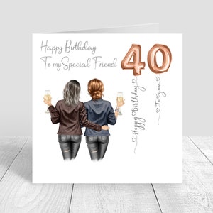 Frauen personalisierte beste Freundin alles Gute zum Geburtstag handgemachte Karte für ihre Schwester Bestie Cousin 18.21.25.30.35.40.50.60.757