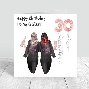 Personalised Women's Birthday Card Best Friend for her Handmade Sister Auntie 18th 21st 25th 30th 40th 50th Granddaughter Daughter Niece