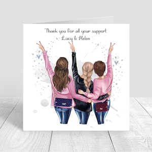 Support de carte de remerciement fait main/Carte faite main pour femme/Merci Bestie/Cadeaux de remerciement personnalisés d'amis